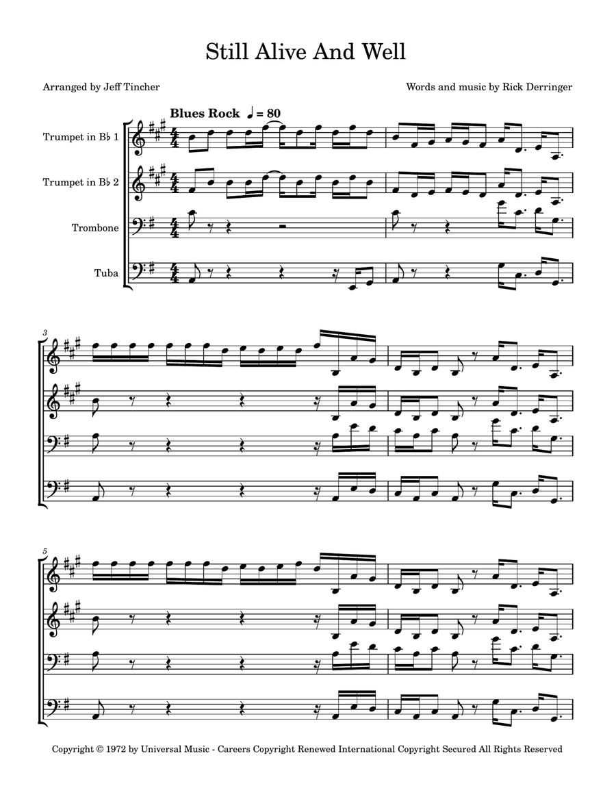 Still Alive And Well Brass Quartet scores gallery preview page 2