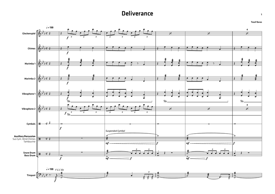 Deliverance Percussion Ensemble scores gallery preview page 1