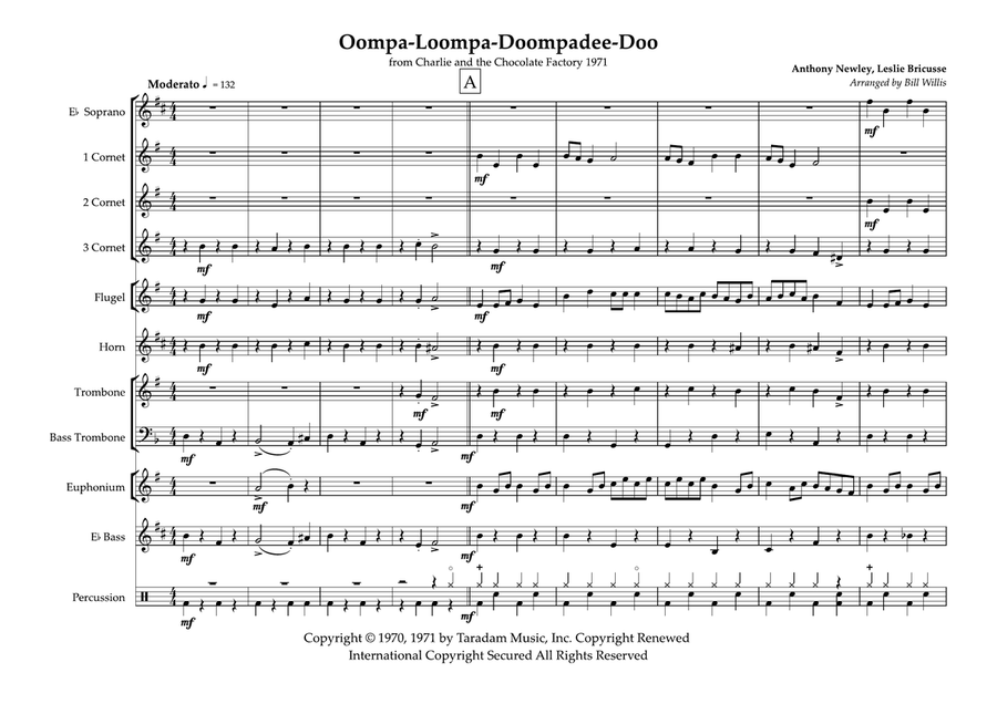 Oompa-Loompa-Doompadee-Doo Large Ensemble scores gallery preview page 1