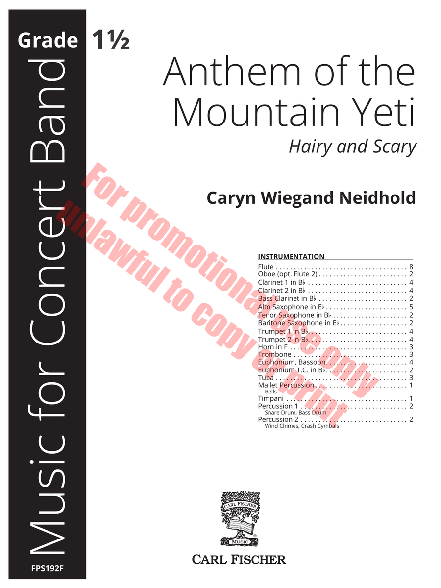 Anthem of the Mountain Yeti Concert Band scores gallery preview page 2