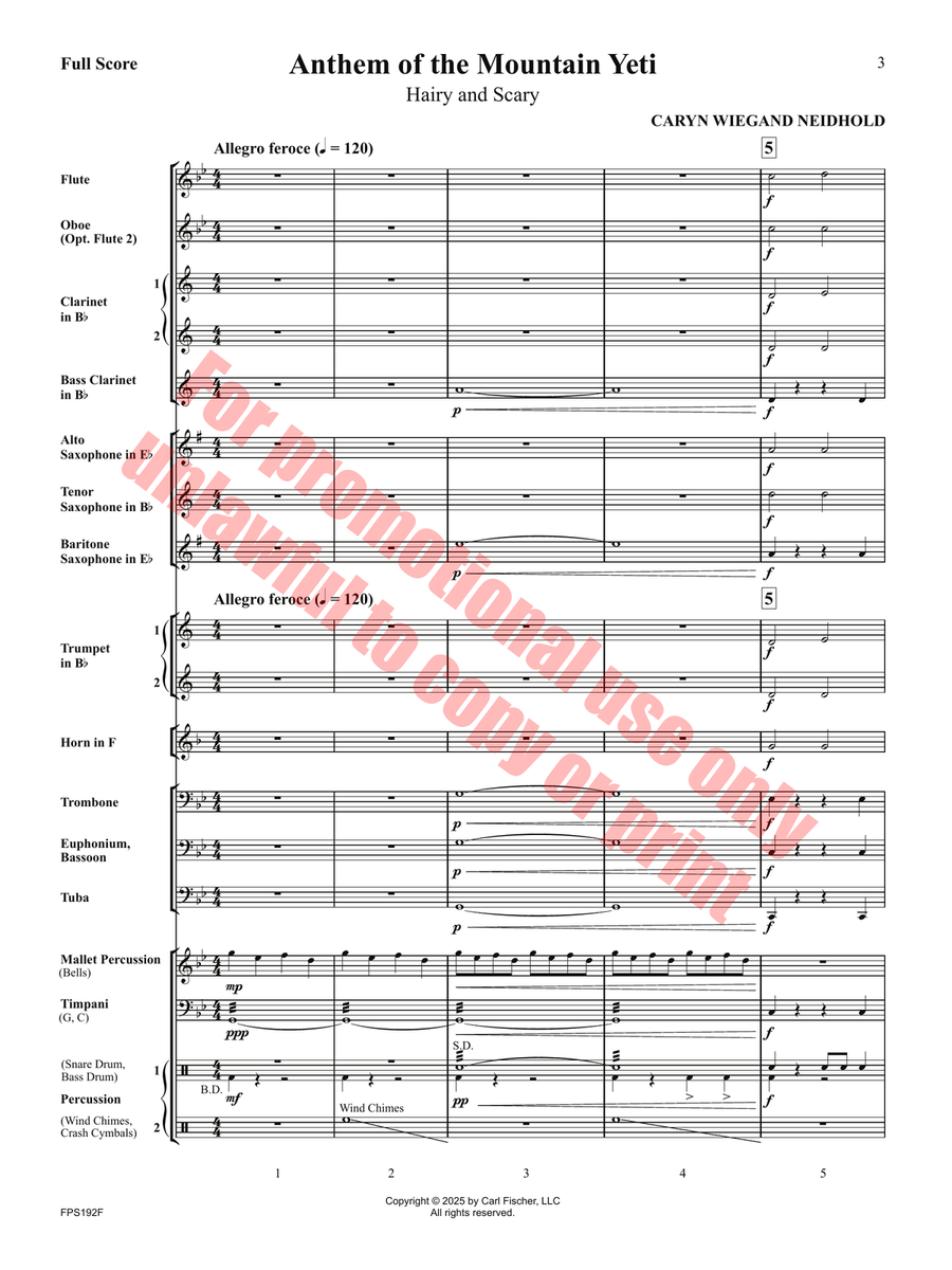 Anthem of the Mountain Yeti Concert Band scores gallery preview page 4