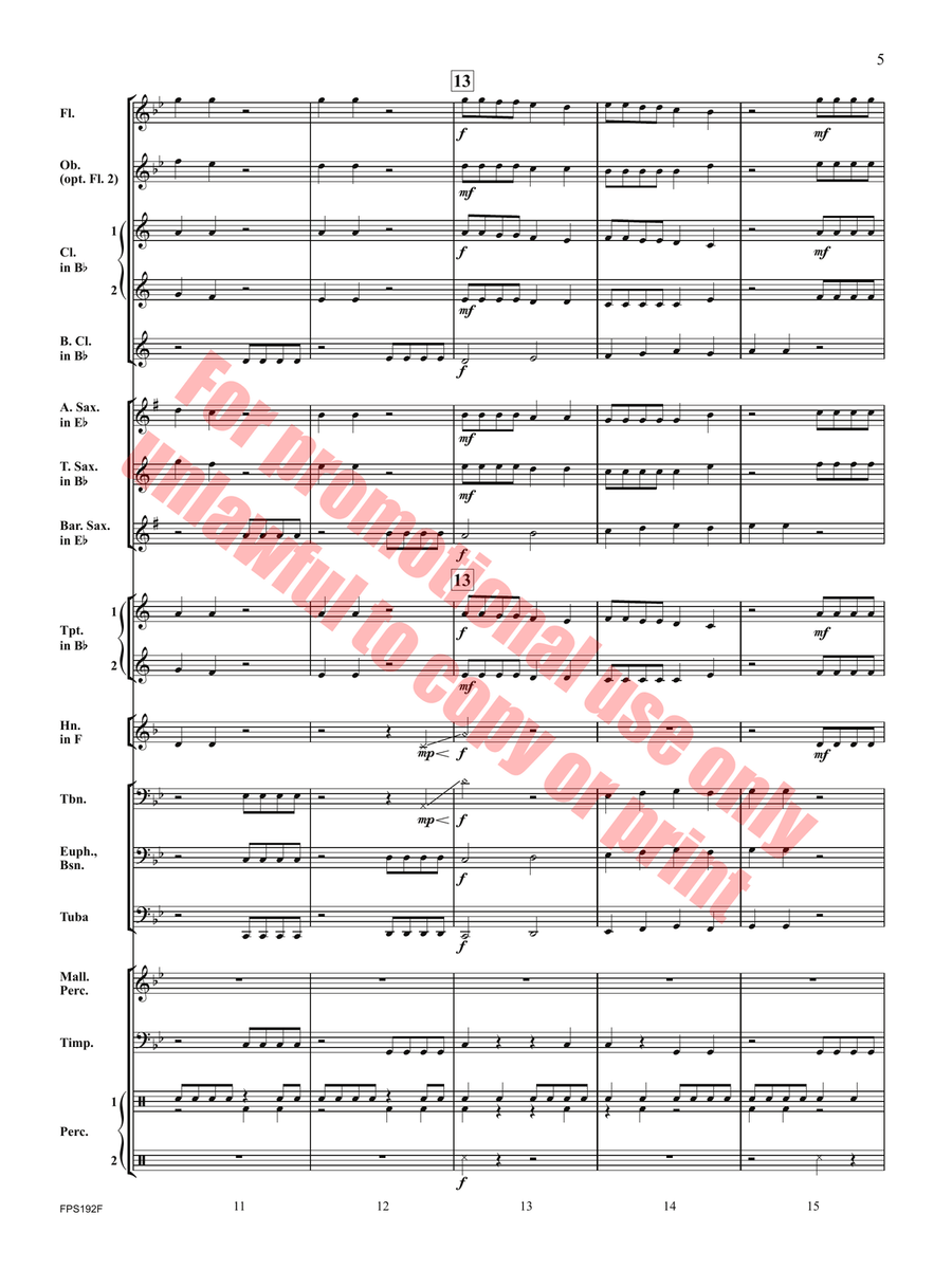 Anthem of the Mountain Yeti Concert Band scores gallery preview page 6