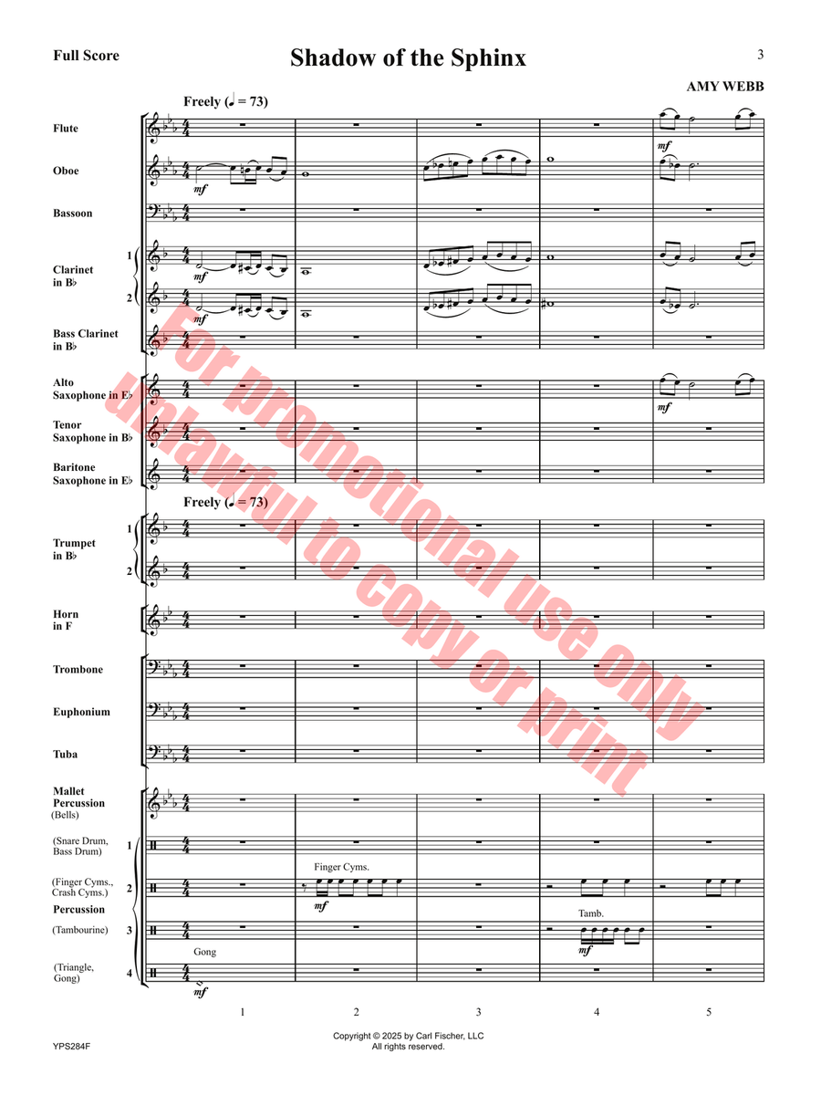 Shadow of the Sphinx Concert Band - Sheet Music page 4