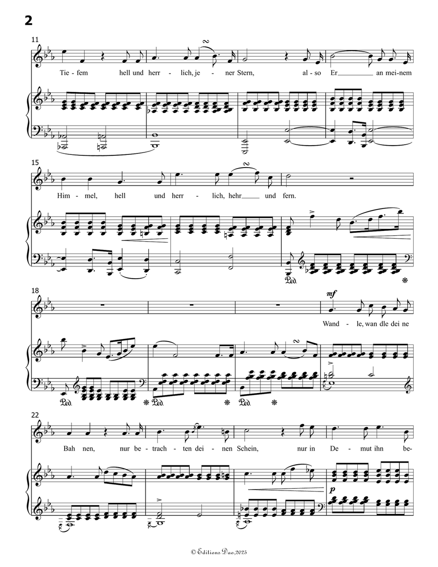 Er, der Herrlichste von allen, by Schumann, in E flat Major by Robert Schumann Piano, Vocal - Digital Sheet Music page 4
