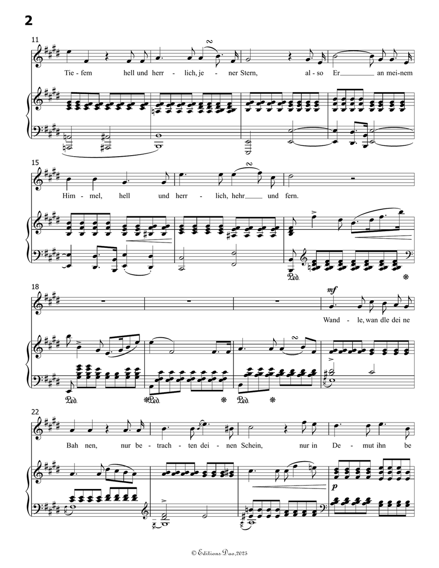 Er, der Herrlichste von allen, by Schumann, in E Major by Robert Schumann Piano, Vocal - Digital Sheet Music page 4