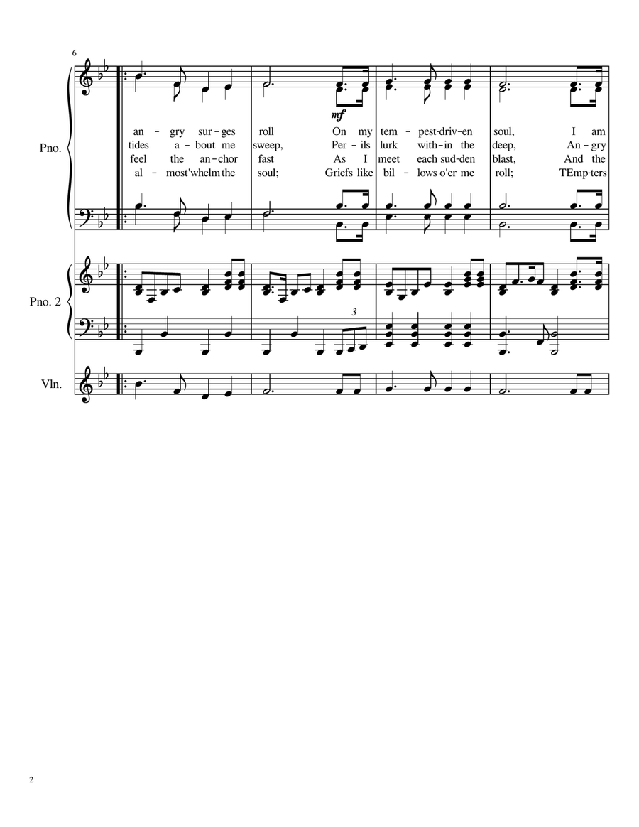 My Anchor Holds in Bb My Anchor Holds in Bb 4-Part scores gallery preview page 2