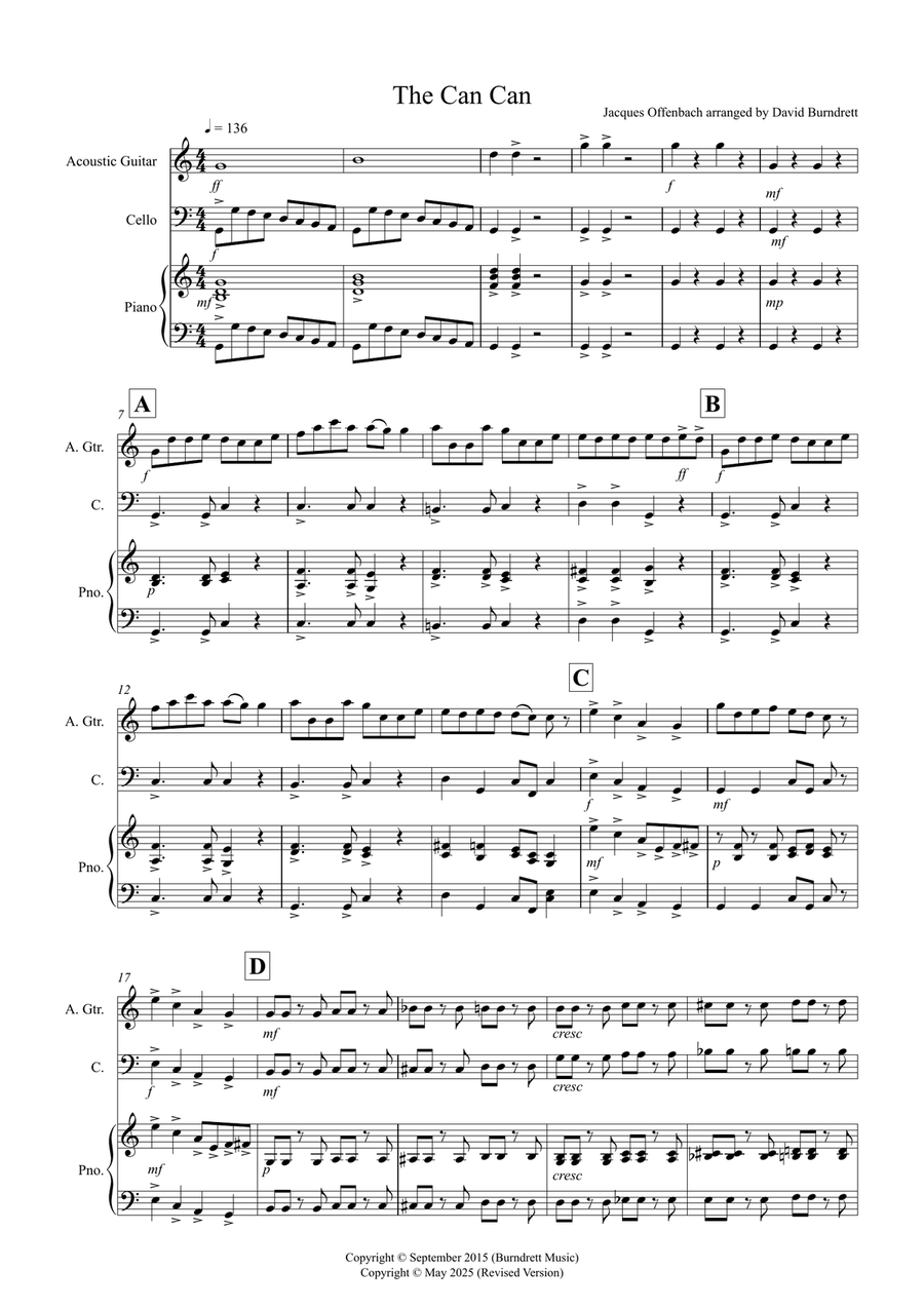 The Can Can for Guitar and Cello Duet String Duet scores gallery preview page 1
