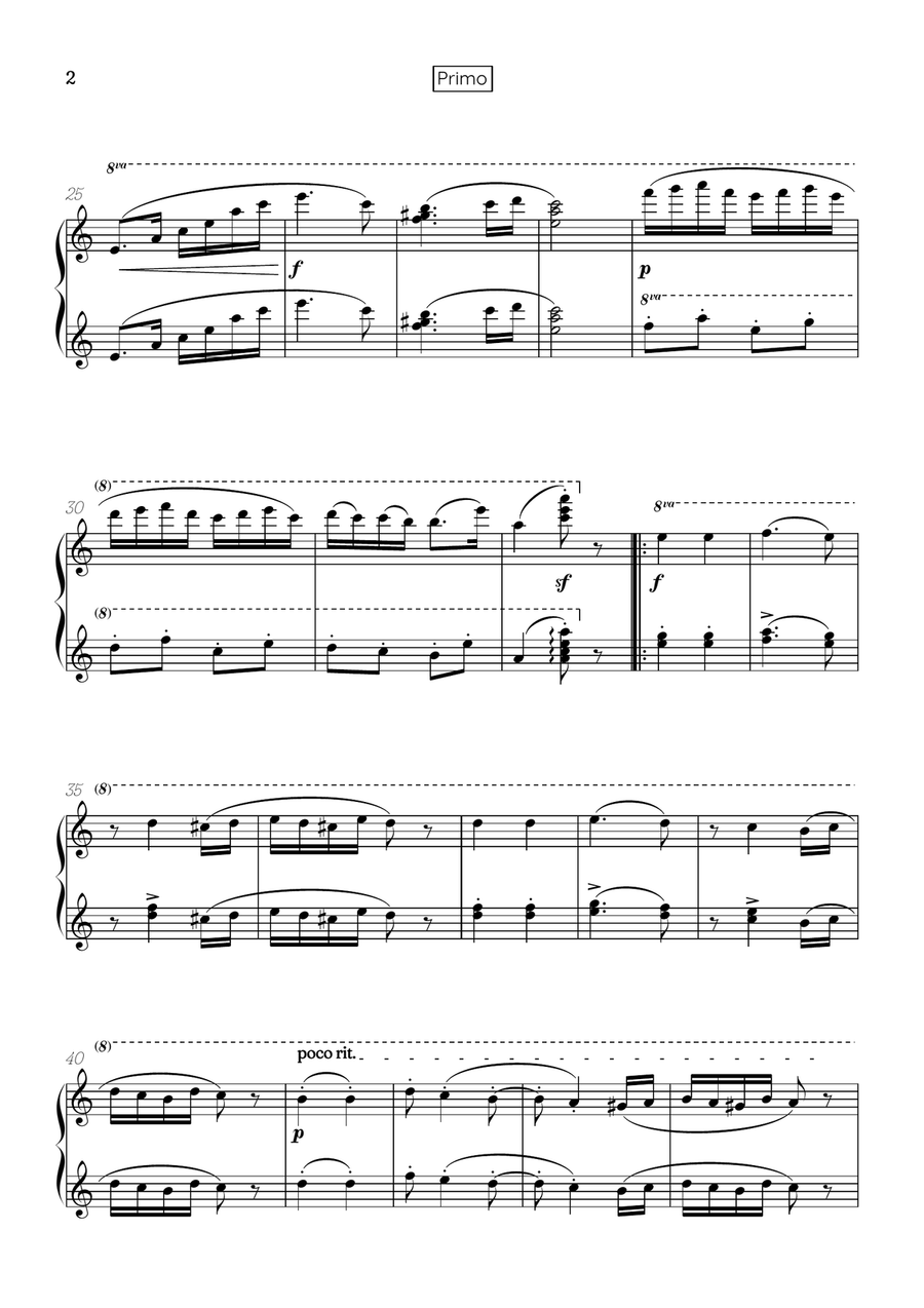 Brahms: Hungarian Dance No. 5 | piano four-hands sheet music (A minor) 1 Piano, 4-Hands scores gallery preview page 2