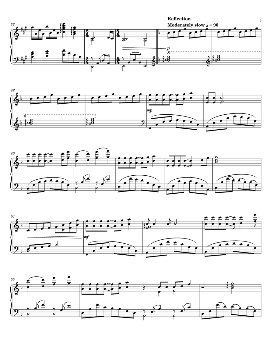 Songs of a Disney - Piano Medley Piano Solo scores gallery preview page 3