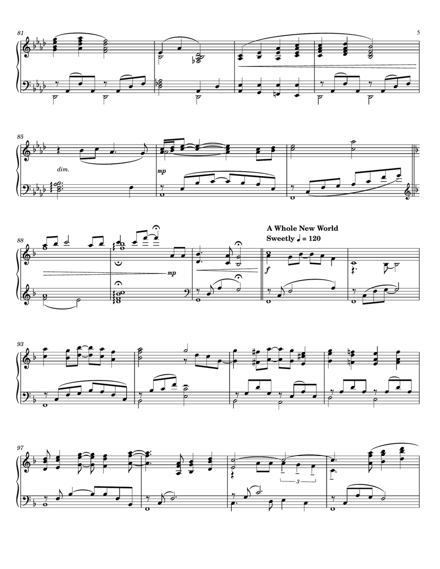 Songs of a Disney - Piano Medley Piano Solo scores gallery preview page 5