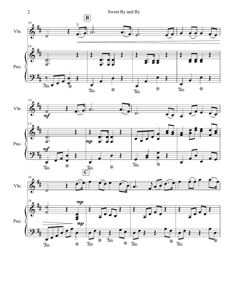 Sweet By and By Sweet By and By Violin Solo scores gallery preview page 2