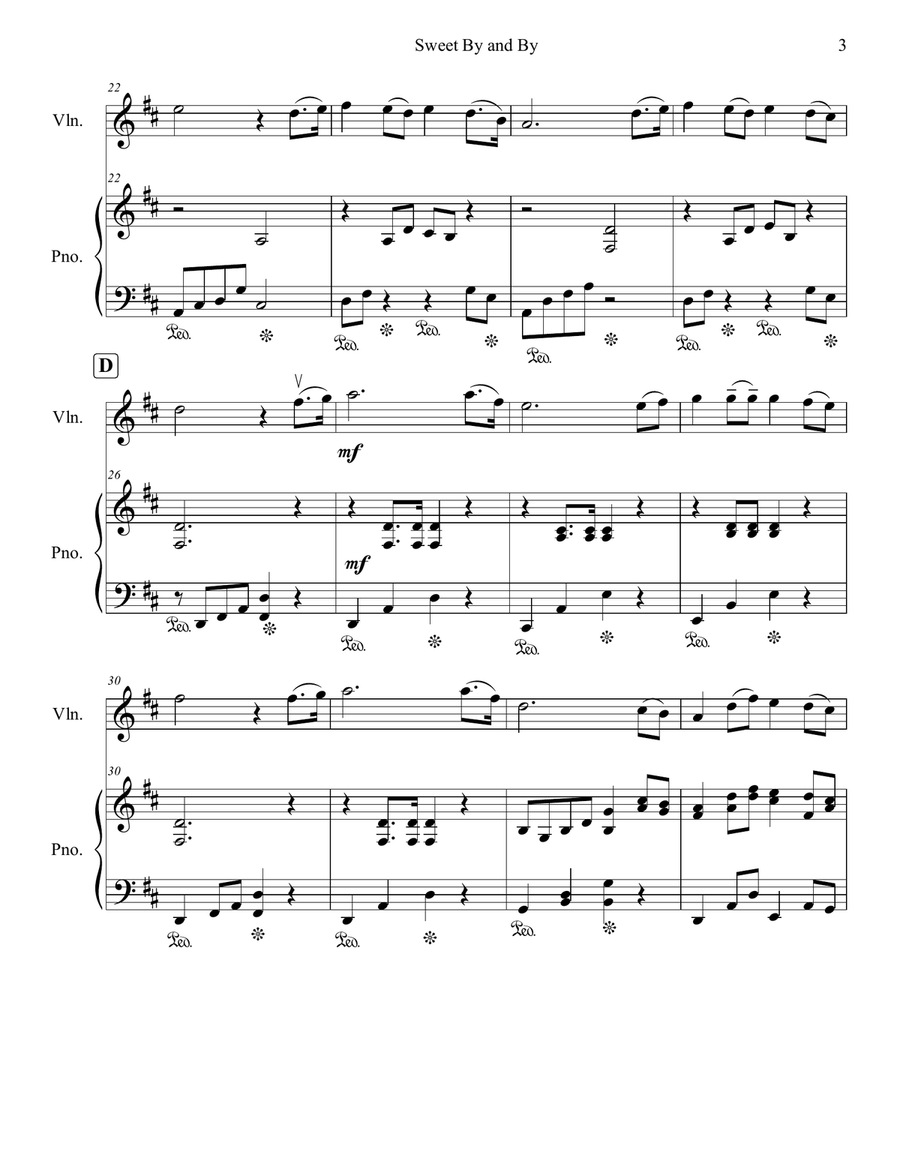 Sweet By and By Sweet By and By Violin Solo scores gallery preview page 3