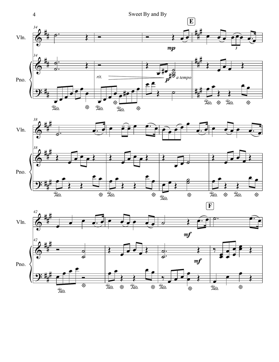 Sweet By and By Sweet By and By Violin Solo scores gallery preview page 4