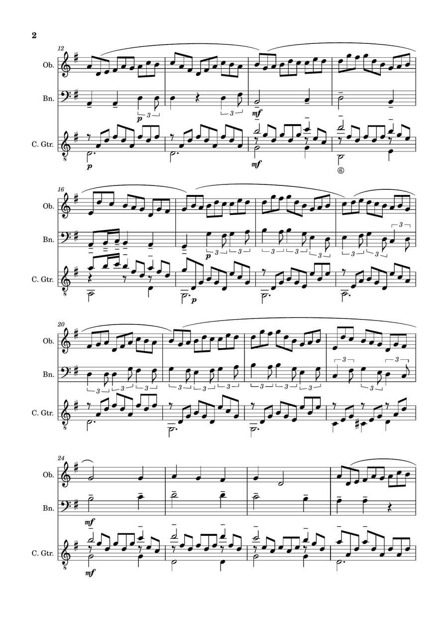 Jesu, Joy of Man´s Desiring. Oboe, Bassoon, Guitar. With Parts. Small Ensemble scores gallery preview page 2