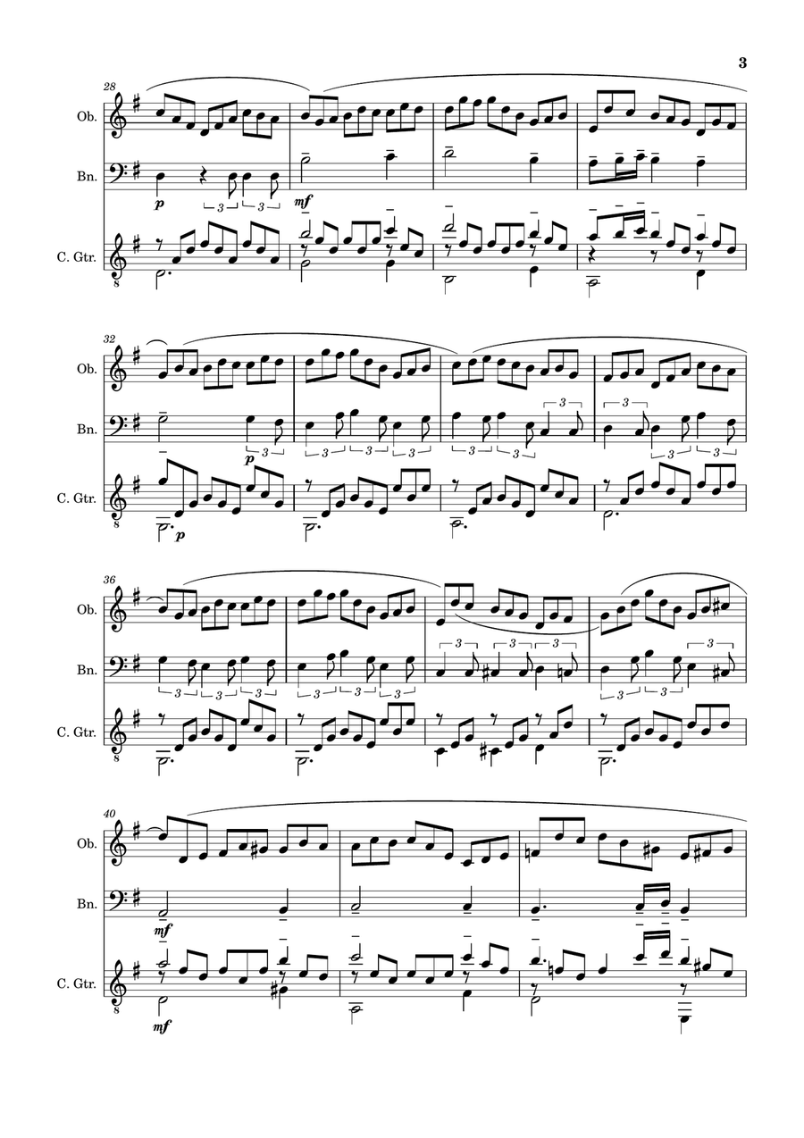 Jesu, Joy of Man´s Desiring. Oboe, Bassoon, Guitar. With Parts. Small Ensemble scores gallery preview page 3