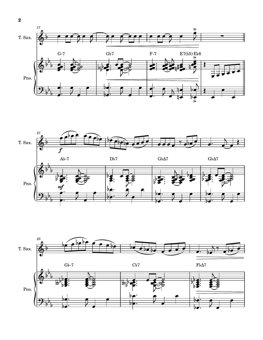 One Note Samba (Samba De Uma Nota So) Tenor Saxophone scores gallery preview page 2