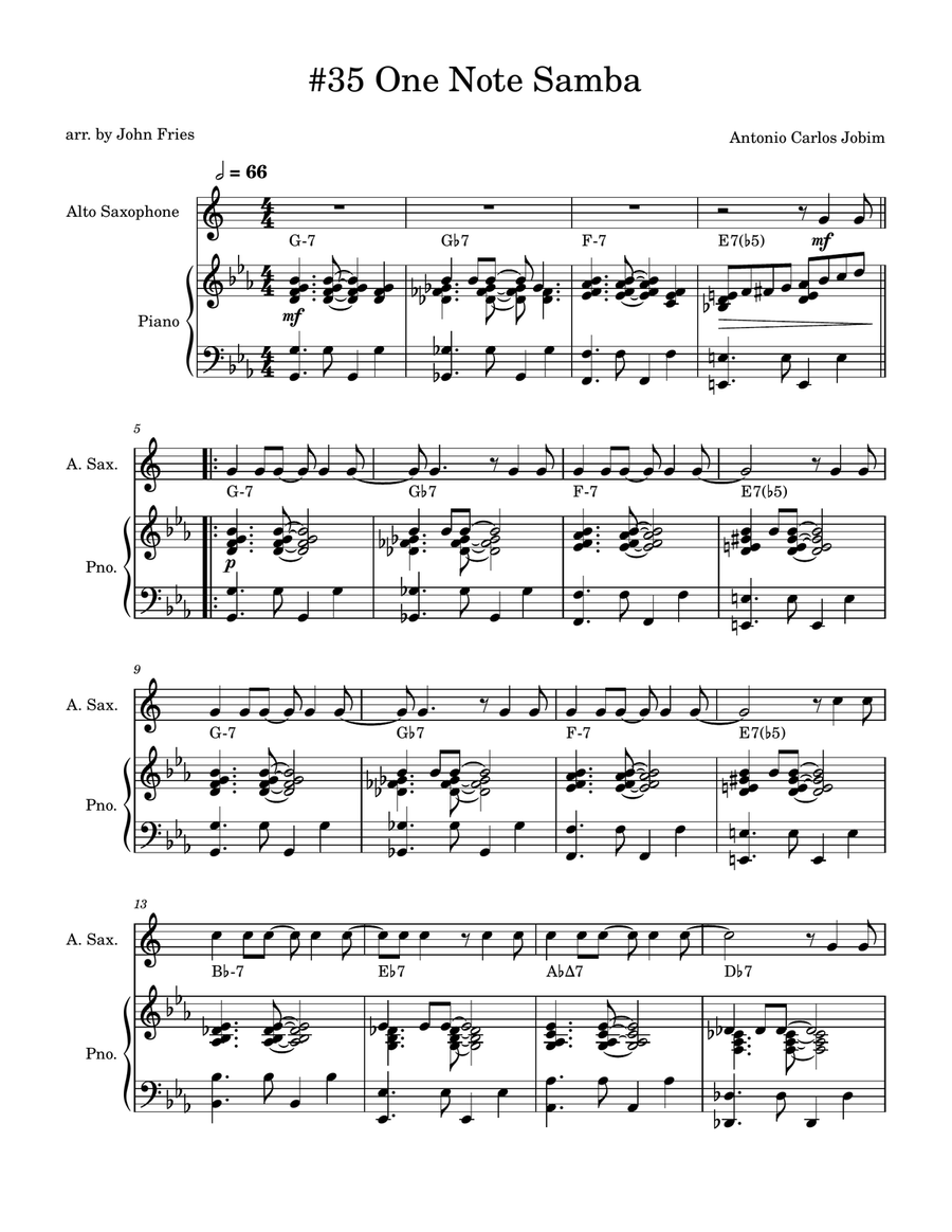One Note Samba (Samba De Uma Nota So) Alto Saxophone scores gallery preview page 1