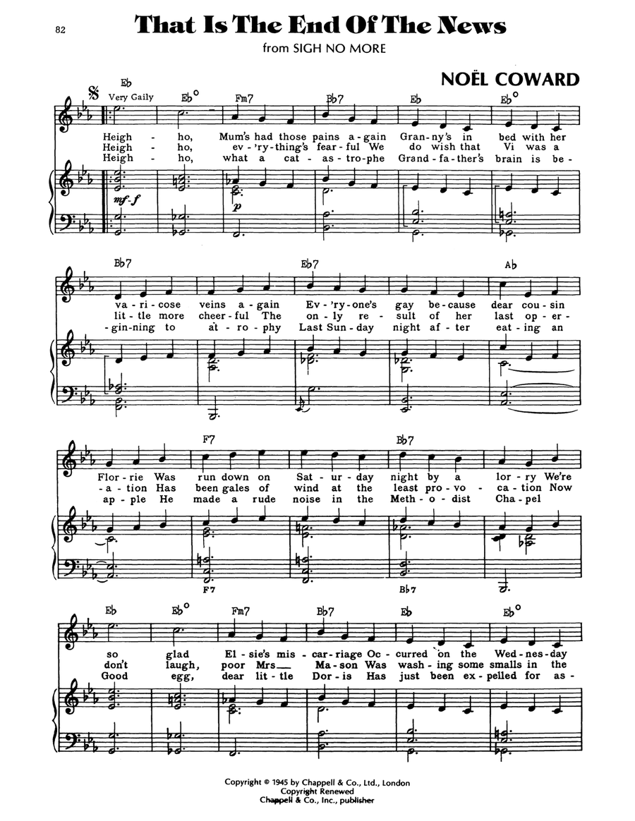 This Is The End Of The News Piano, Vocal, Guitar scores gallery preview page 1