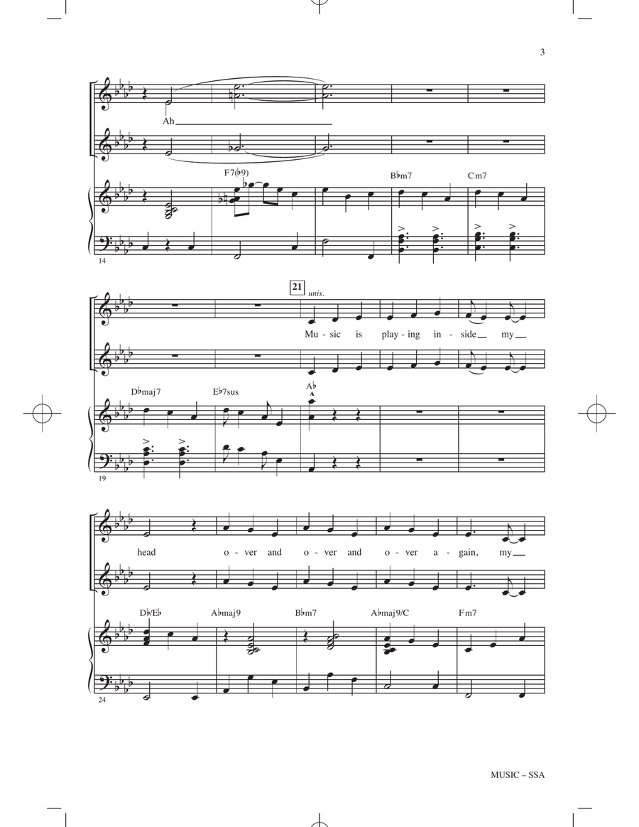 Music (arr. Mac Huff) SSA scores gallery preview page 2
