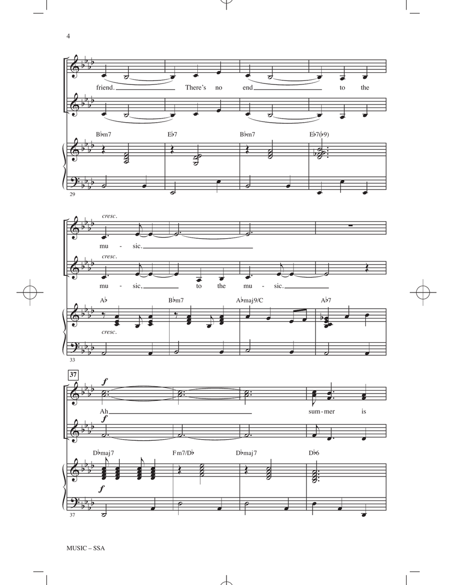 Music (arr. Mac Huff) SSA scores gallery preview page 3