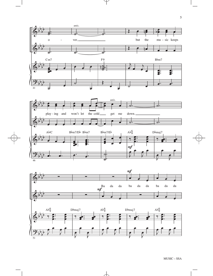 Music (arr. Mac Huff) SSA scores gallery preview page 4