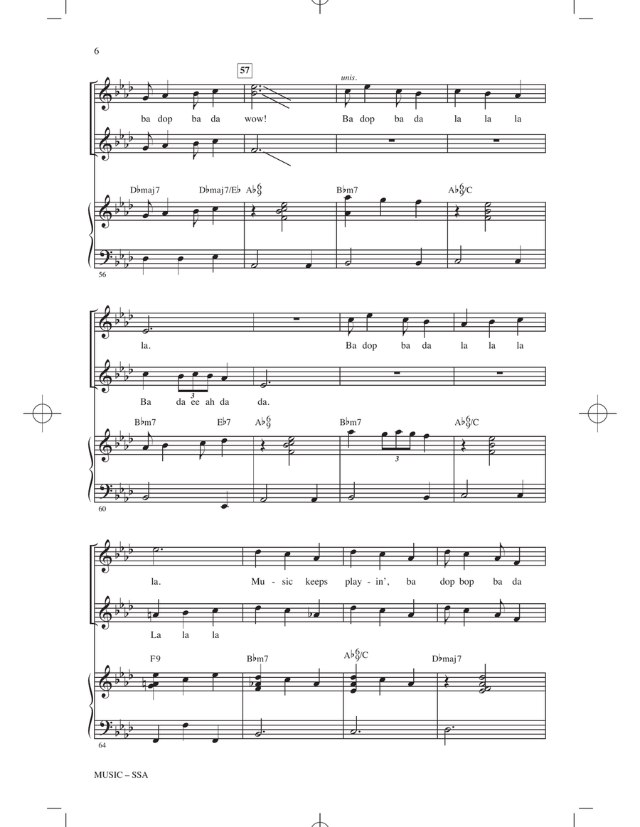 Music (arr. Mac Huff) SSA scores gallery preview page 5