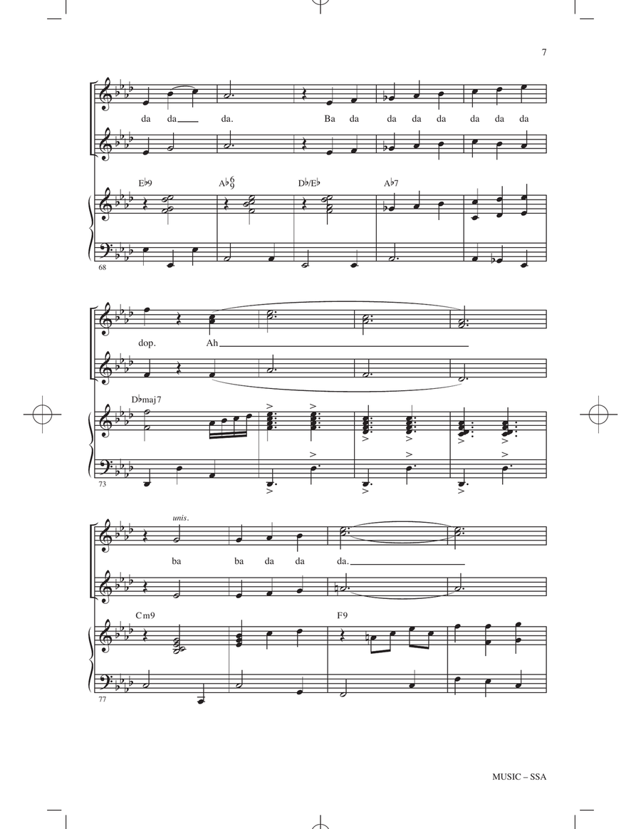 Music (arr. Mac Huff) SSA scores gallery preview page 6