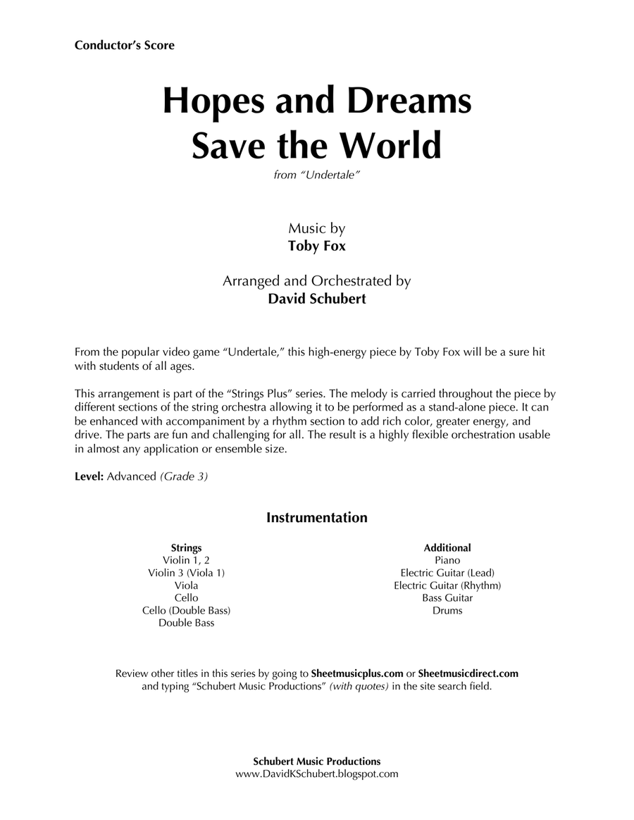 Hopes & Dreams Save The World His Theme String Orchestra scores gallery preview page 2