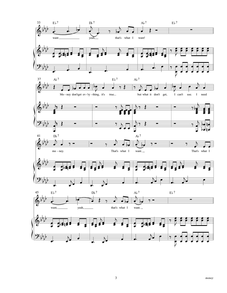 Money (That's What I Want) Piano, Vocal scores gallery preview page 5