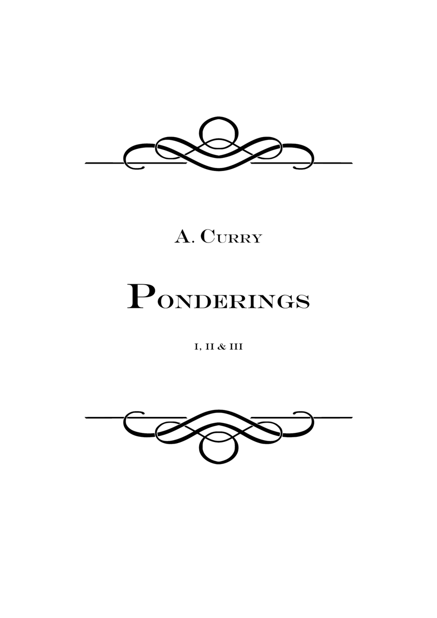 Ponderings I, II & III Ponderings I, II & III Piano Solo scores gallery preview page 1
