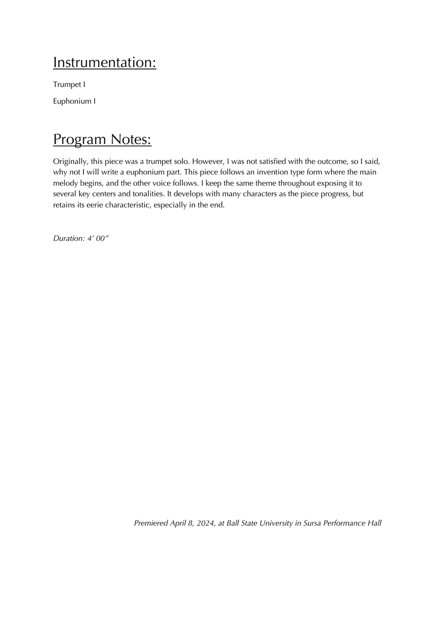 Disturbance Disturbance Brass Duet scores gallery preview page 2