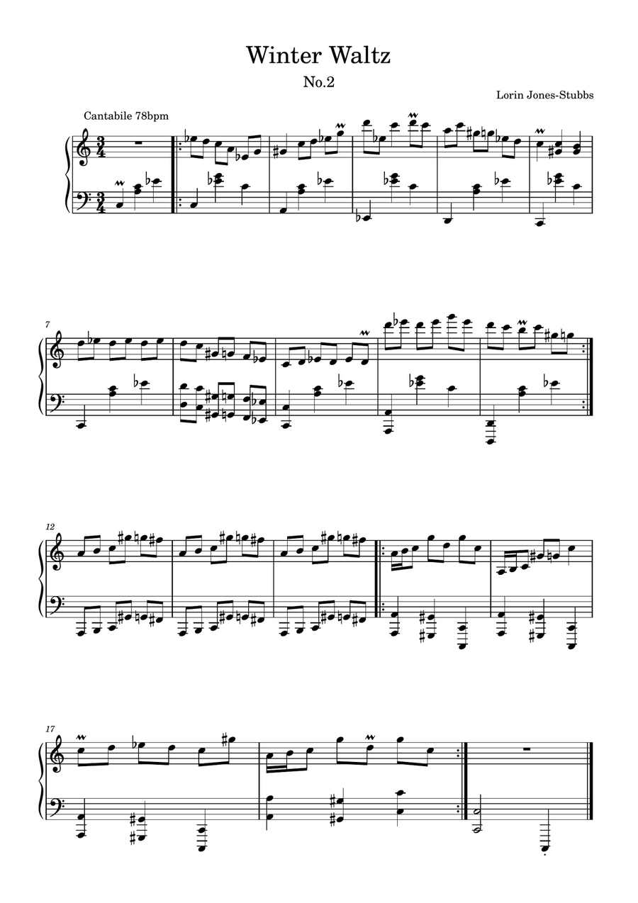 Midwinter Waltz - Winter Waltz No.2 Piano Solo scores gallery preview page 1