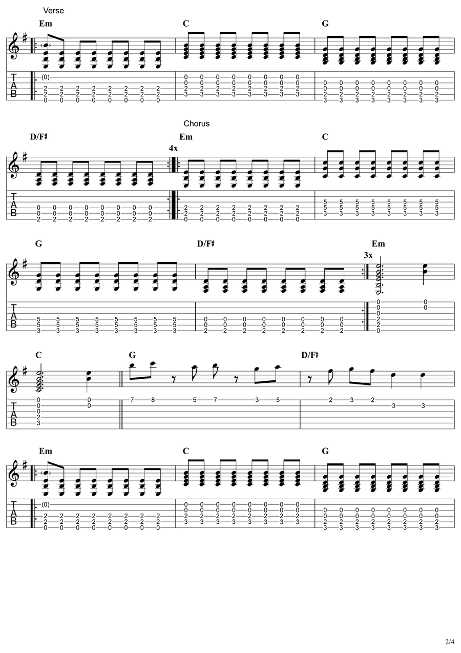 Zombie Zombie Acoustic Guitar scores gallery preview page 2