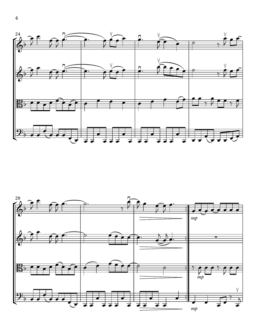 Go Your Own Way String Quartet scores gallery preview page 4