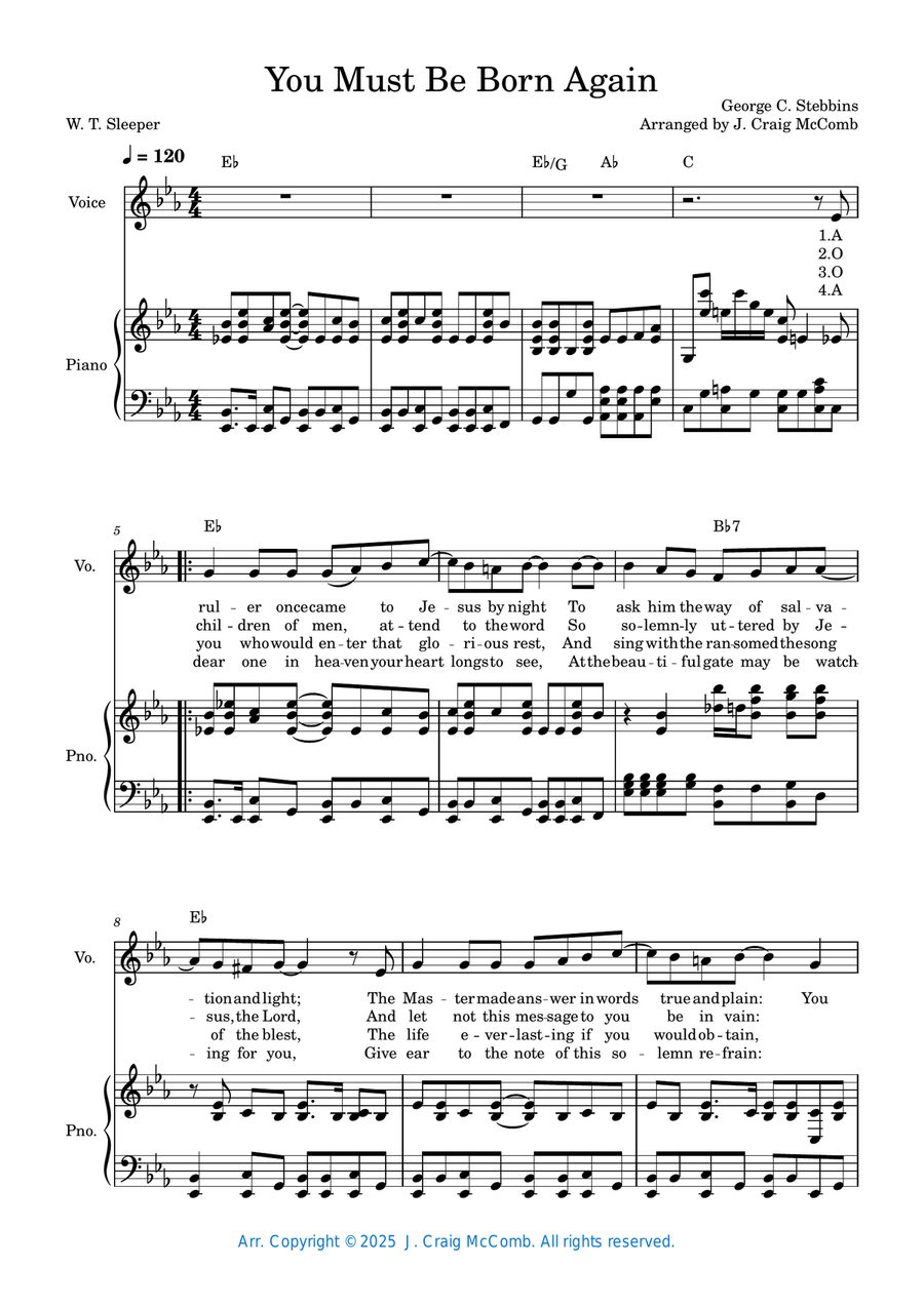 You Must Be Born Again You Must Be Born Again Piano, Vocal scores gallery preview page 1