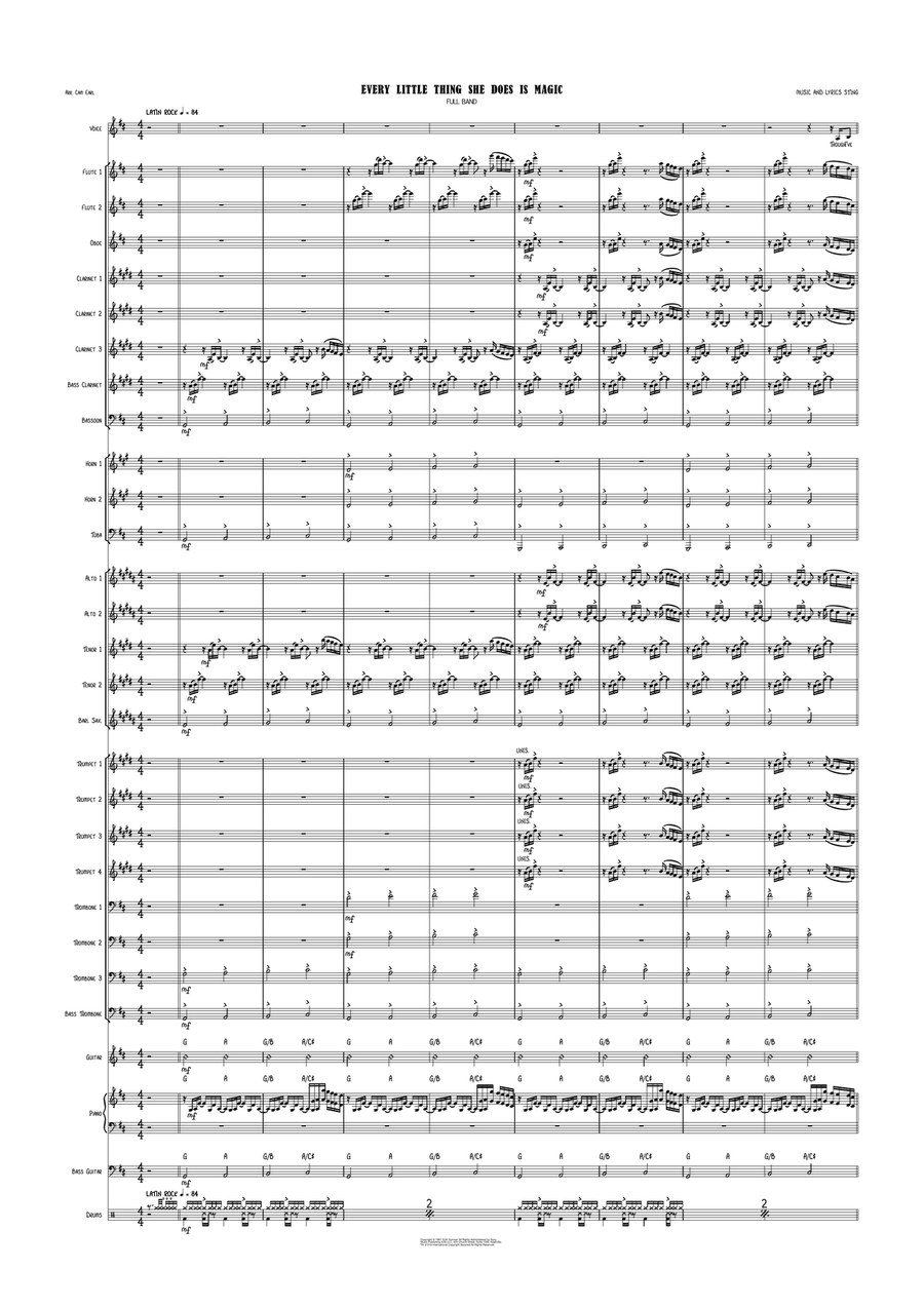 Every Little Thing She Does Is Magic Concert Band scores gallery preview page 1