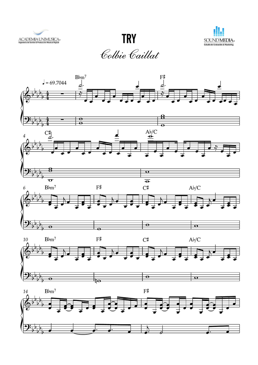 Try Piano Solo scores gallery preview page 1