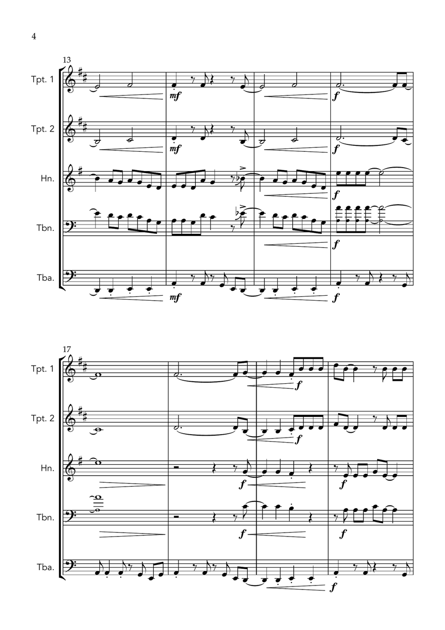 Steve's Lava Chicken Brass Quartet scores gallery preview page 6