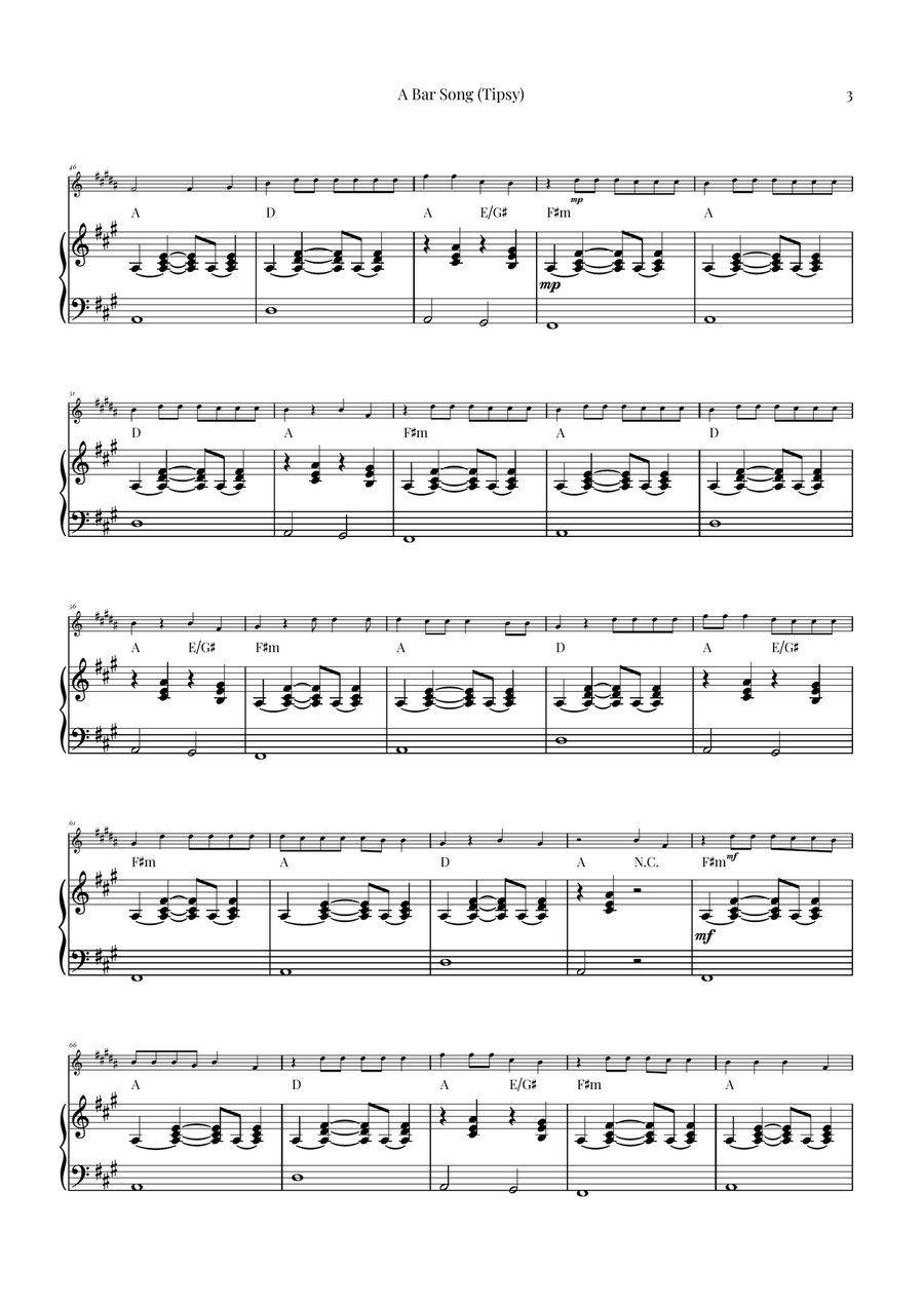 A Bar Song (Tipsy) B-Flat Trumpet scores gallery preview page 3