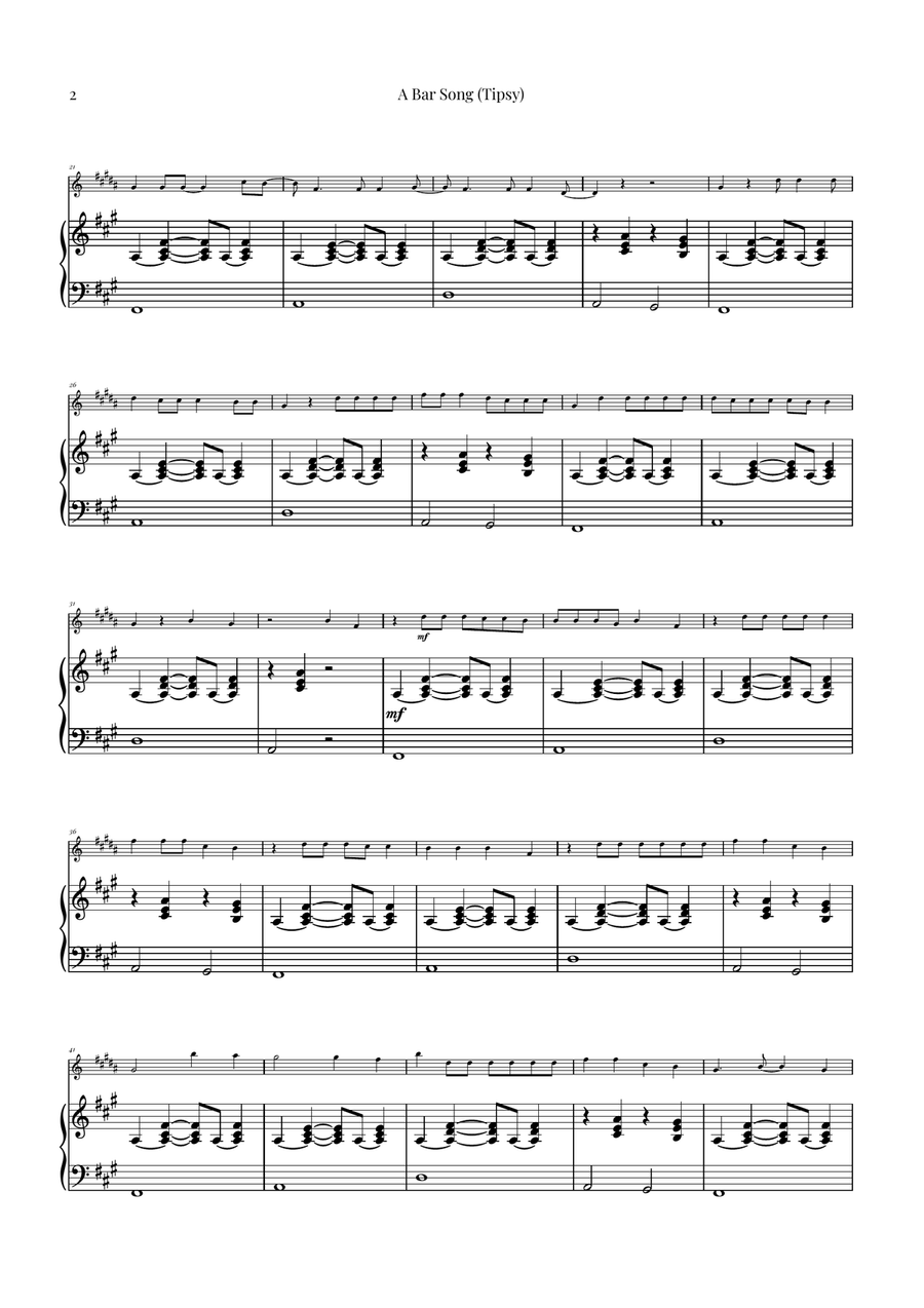 A Bar Song (Tipsy) B-Flat Trumpet scores gallery preview page 2