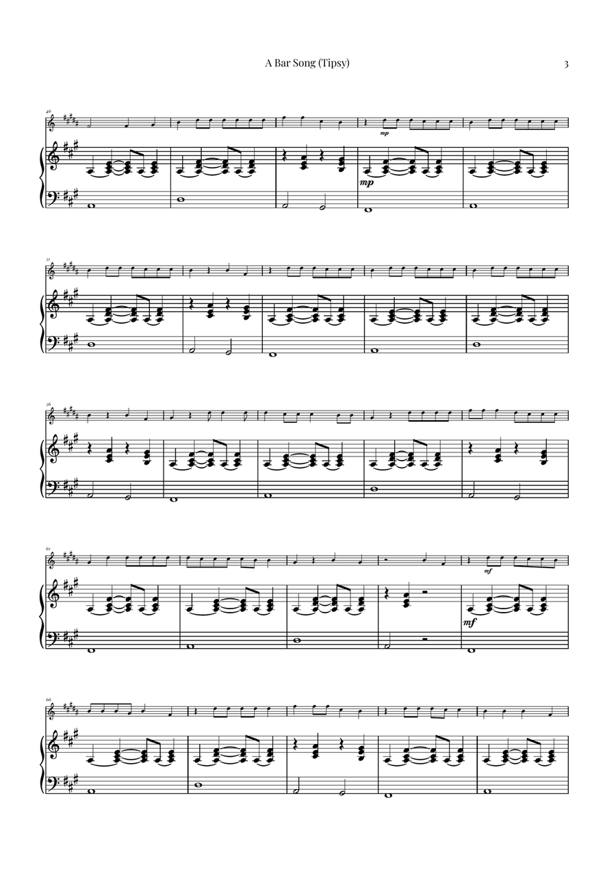 A Bar Song (Tipsy) B-Flat Trumpet scores gallery preview page 3
