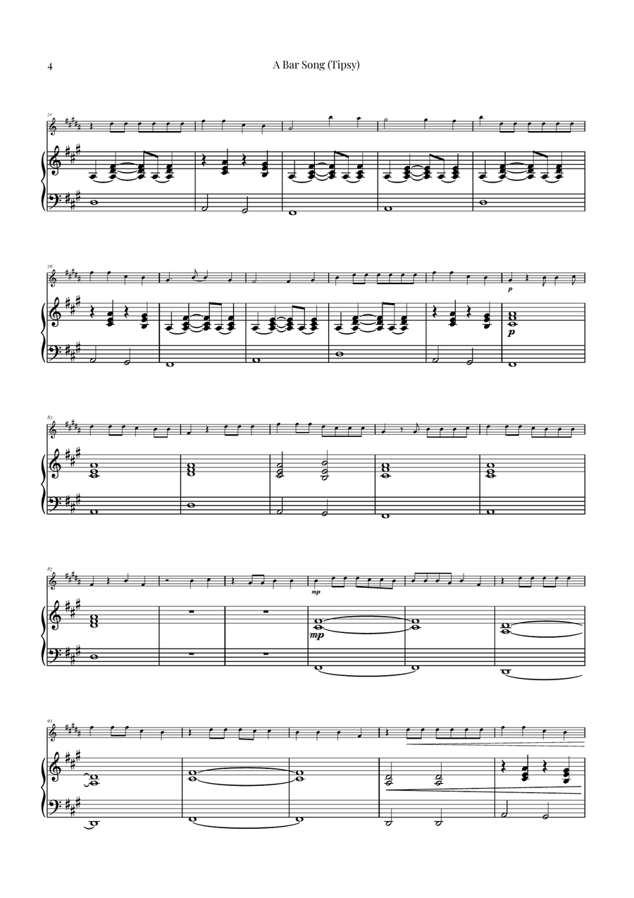 A Bar Song (Tipsy) B-Flat Trumpet scores gallery preview page 4