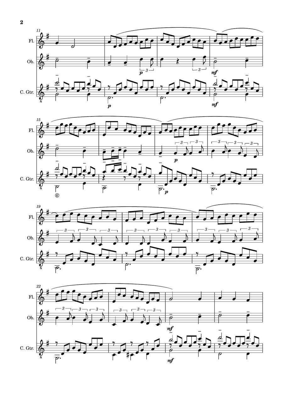 Jesu, Joy of Man´s Desiring. Flute, Oboe, Guitar. With Parts. Small Ensemble scores gallery preview page 2