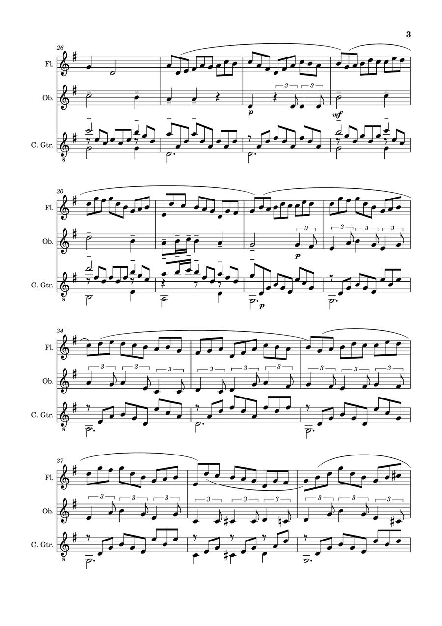 Jesu, Joy of Man´s Desiring. Flute, Oboe, Guitar. With Parts. Small Ensemble scores gallery preview page 3