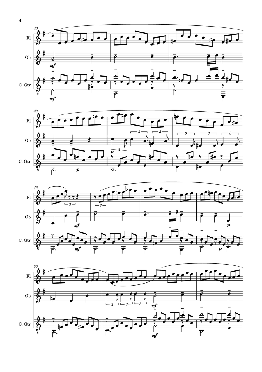 Jesu, Joy of Man´s Desiring. Flute, Oboe, Guitar. With Parts. Small Ensemble scores gallery preview page 4