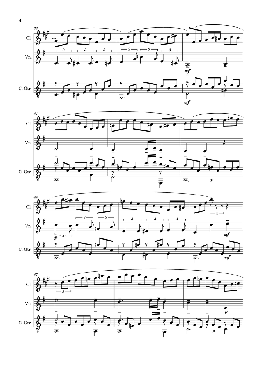 Jesu, Joy of Man´s Desiring. Clarinet, Violin, Guitar. With Parts. Small Ensemble scores gallery preview page 4