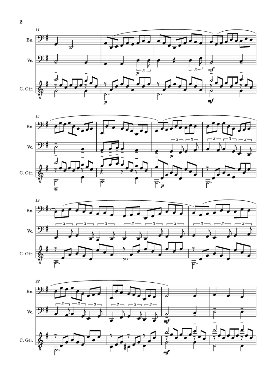 Jesu, Joy of Man´s Desiring. Bassoon, Cello, Guitar. With Parts. Small Ensemble scores gallery preview page 2