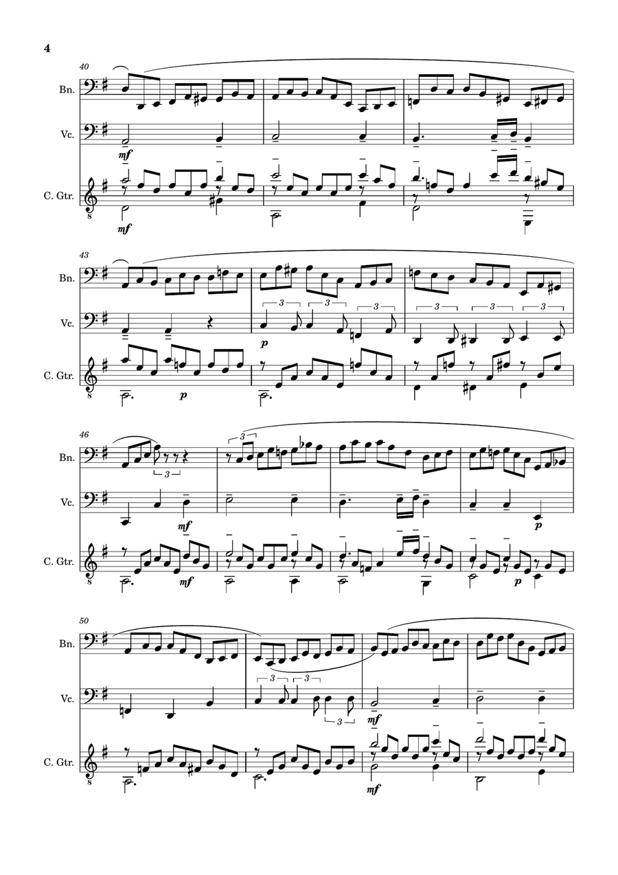 Jesu, Joy of Man´s Desiring. Bassoon, Cello, Guitar. With Parts. Small Ensemble scores gallery preview page 4