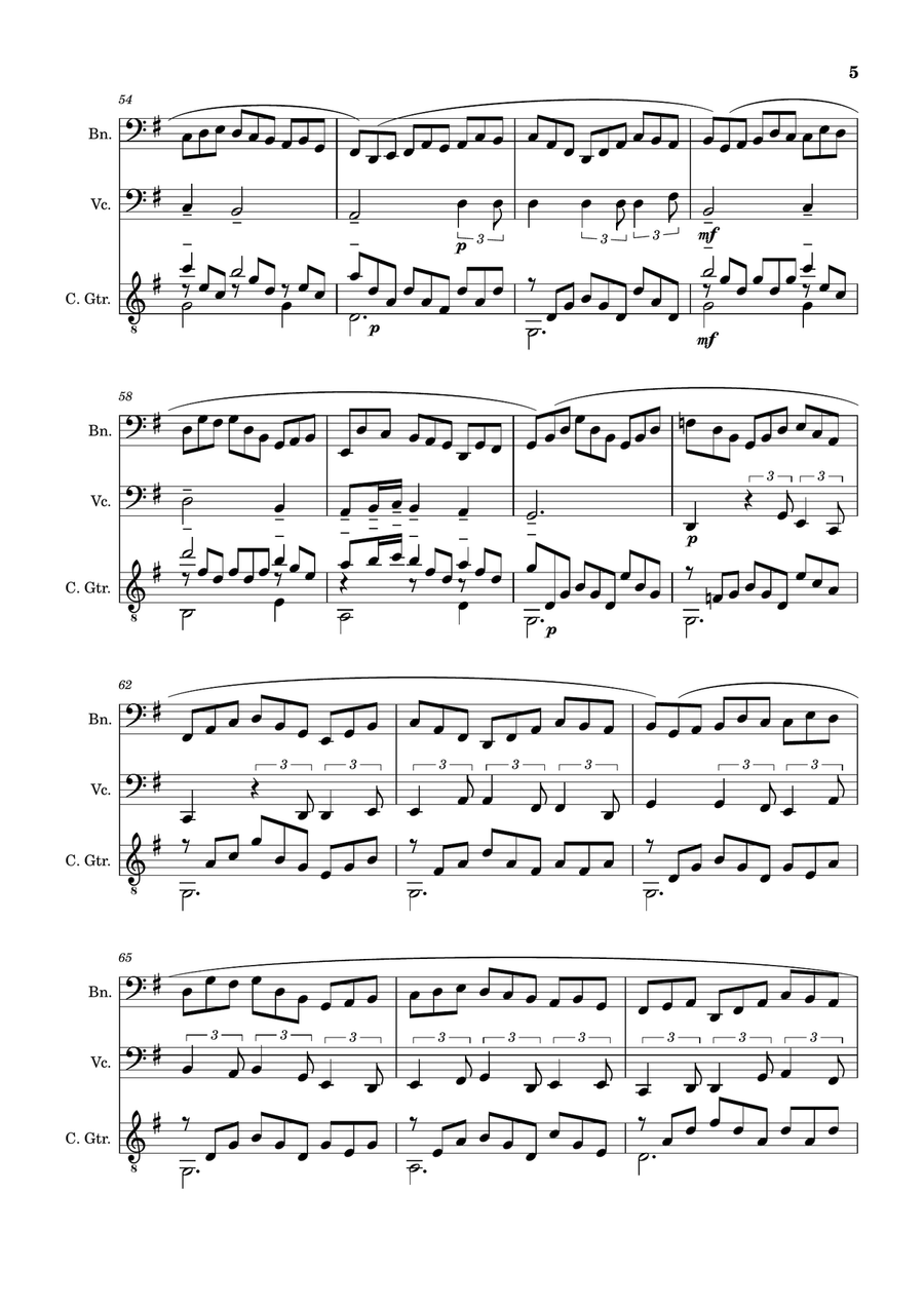 Jesu, Joy of Man´s Desiring. Bassoon, Cello, Guitar. With Parts. Small Ensemble scores gallery preview page 5