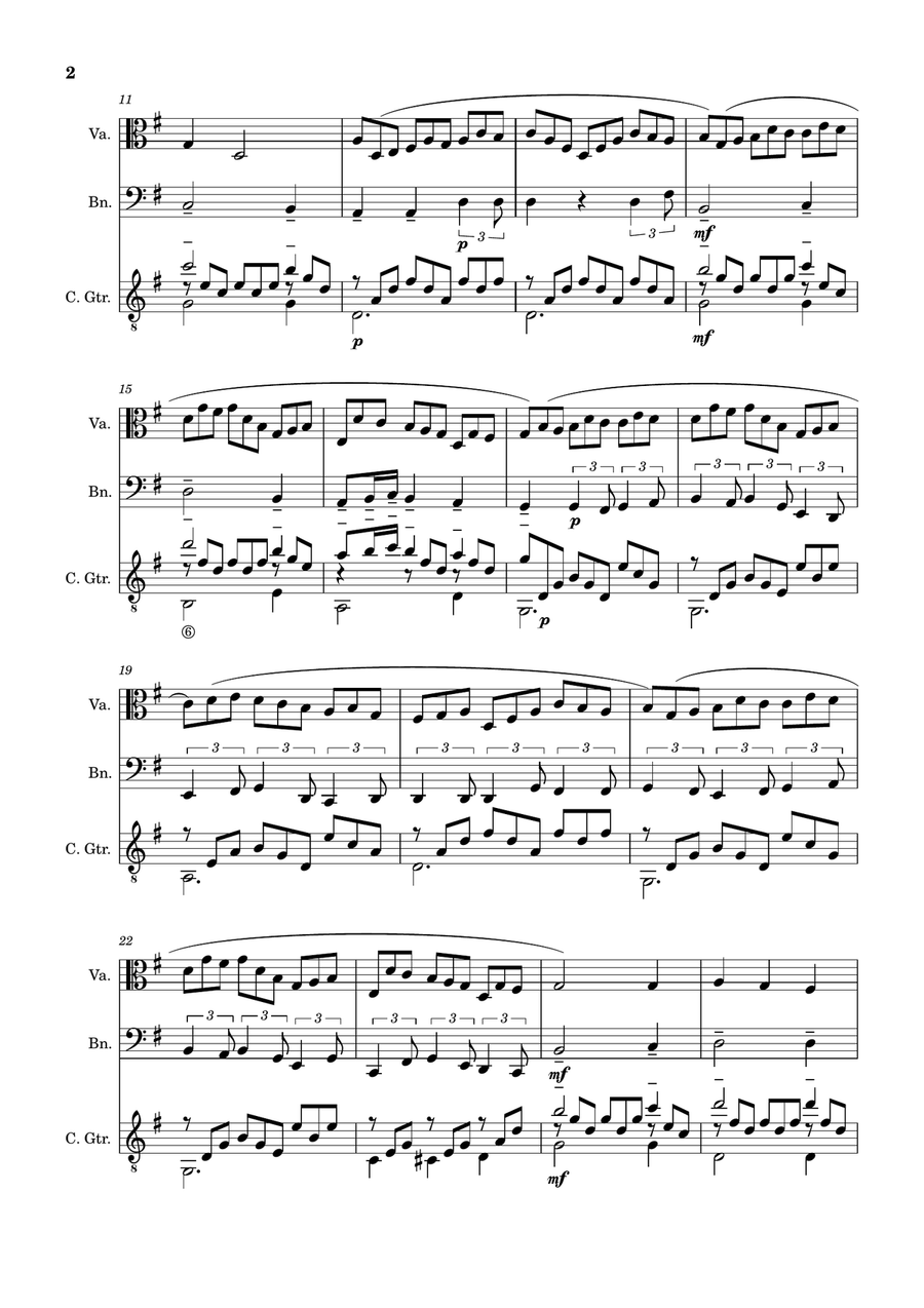 Jesu, Joy of Man´s Desiring. Viola, Bassoon, Guitar. With Parts. Small Ensemble scores gallery preview page 2